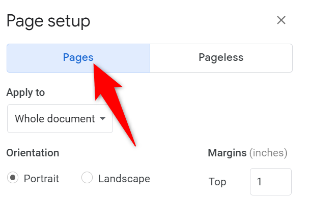 Access the "Pages" tab.