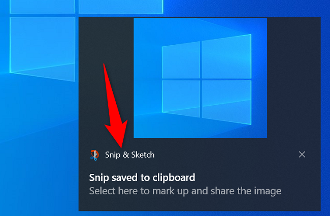 Click the Snipping Tool notification.