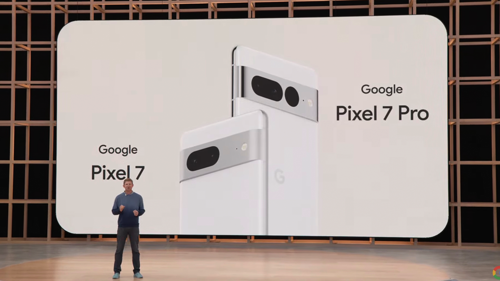 Google revealing the Pixel 7 at I/O 2022.