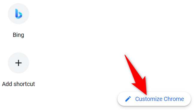 Select "Customize Chrome" in the bottom-right corner.