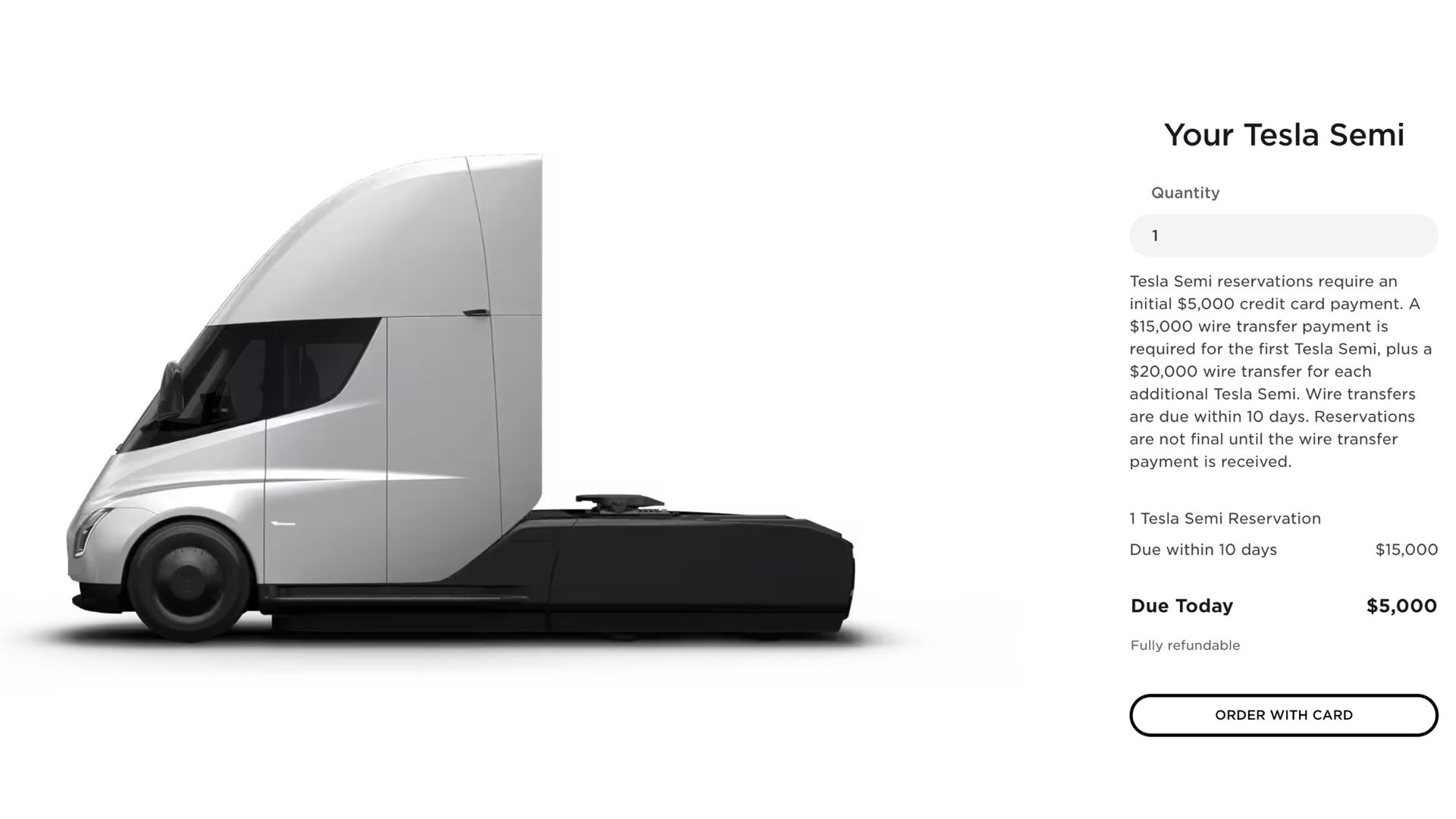 Tesla semi truck pre-order