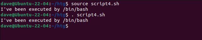 Running a script in the current shell