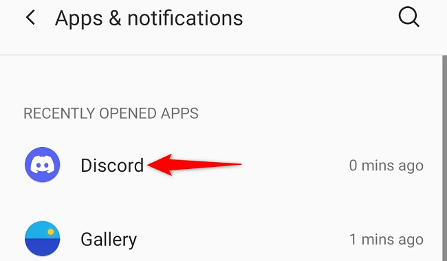 Choose Discord in the app list.