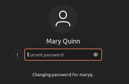 Re-entering the user's current password as the first part of changing their password