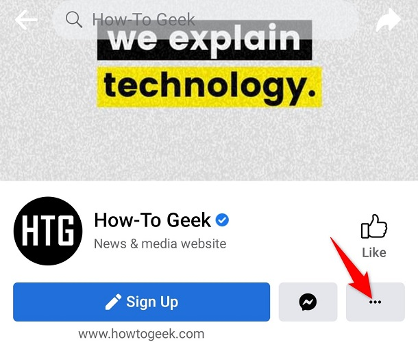Tap the three dots on the page screen.
