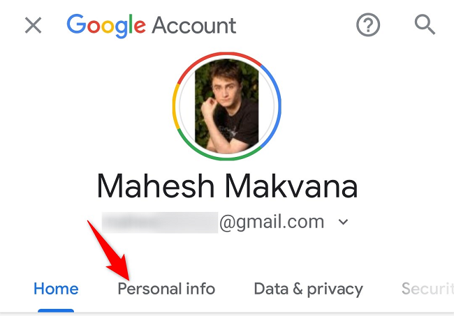 Select the "Personal Info" tab.