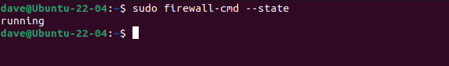 Checking the status of firewalld with the firewall-cmd command