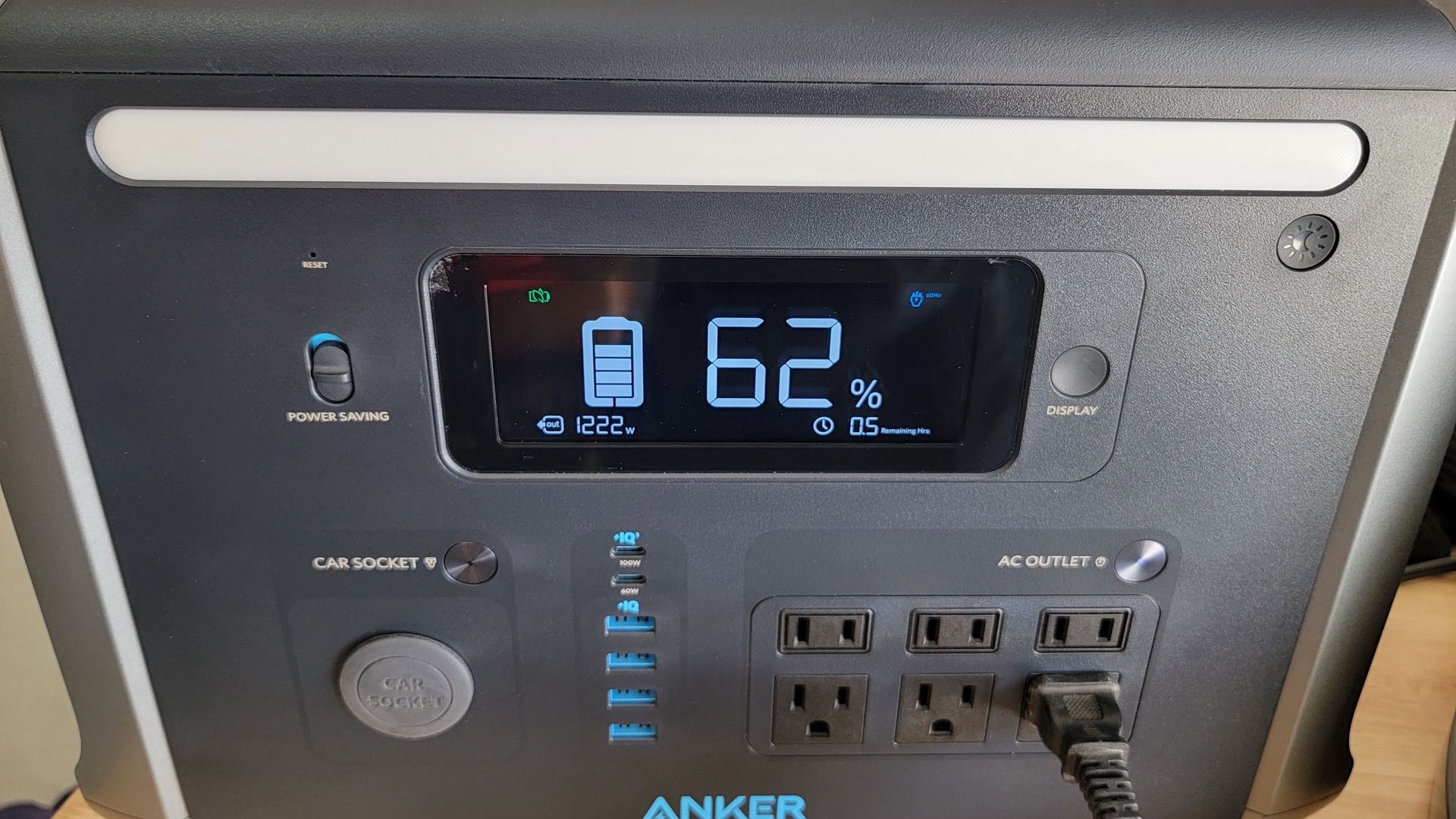 Anker 757 PowerHouse using 1222Watts of power