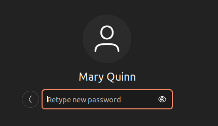 Verifying the new password