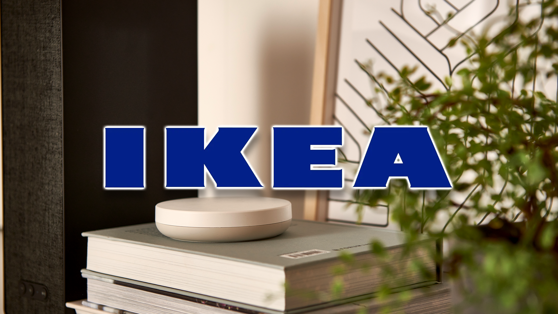 The IKEA logo over the DIRIGERA smart home hub.
