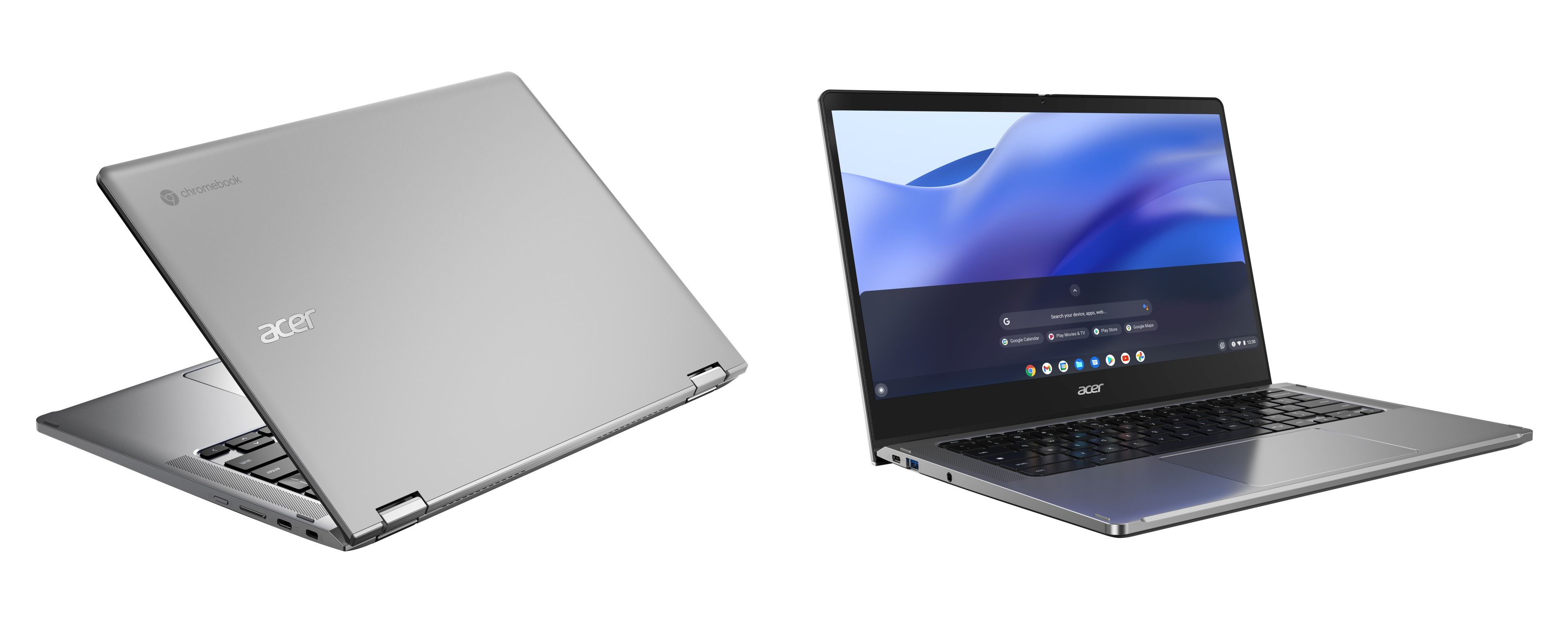 Acer Chromebooks from back and front