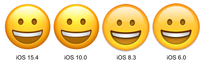 iPhone grinning face emoji.