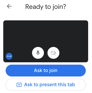 Prompt to join or present in Google Meet