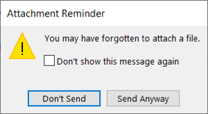 Attachment reminder in Outlook