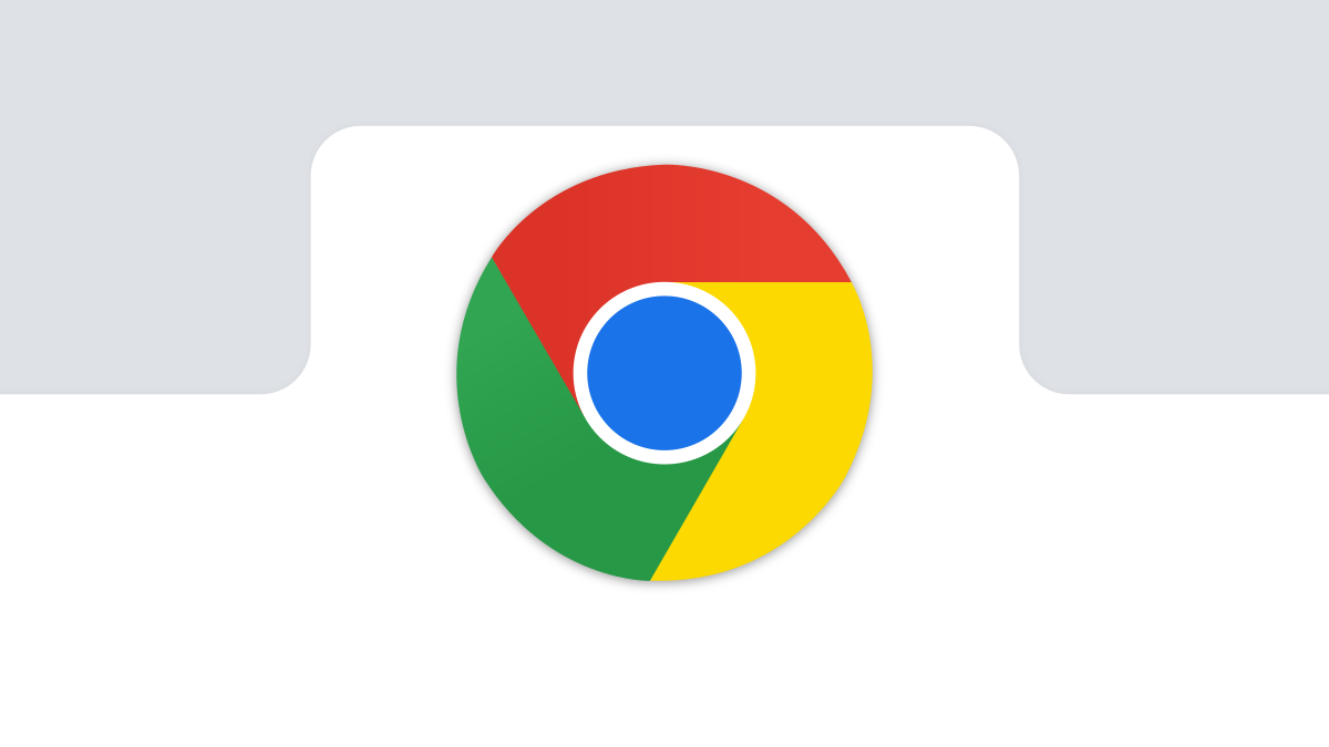 Chrome logo on a tab.