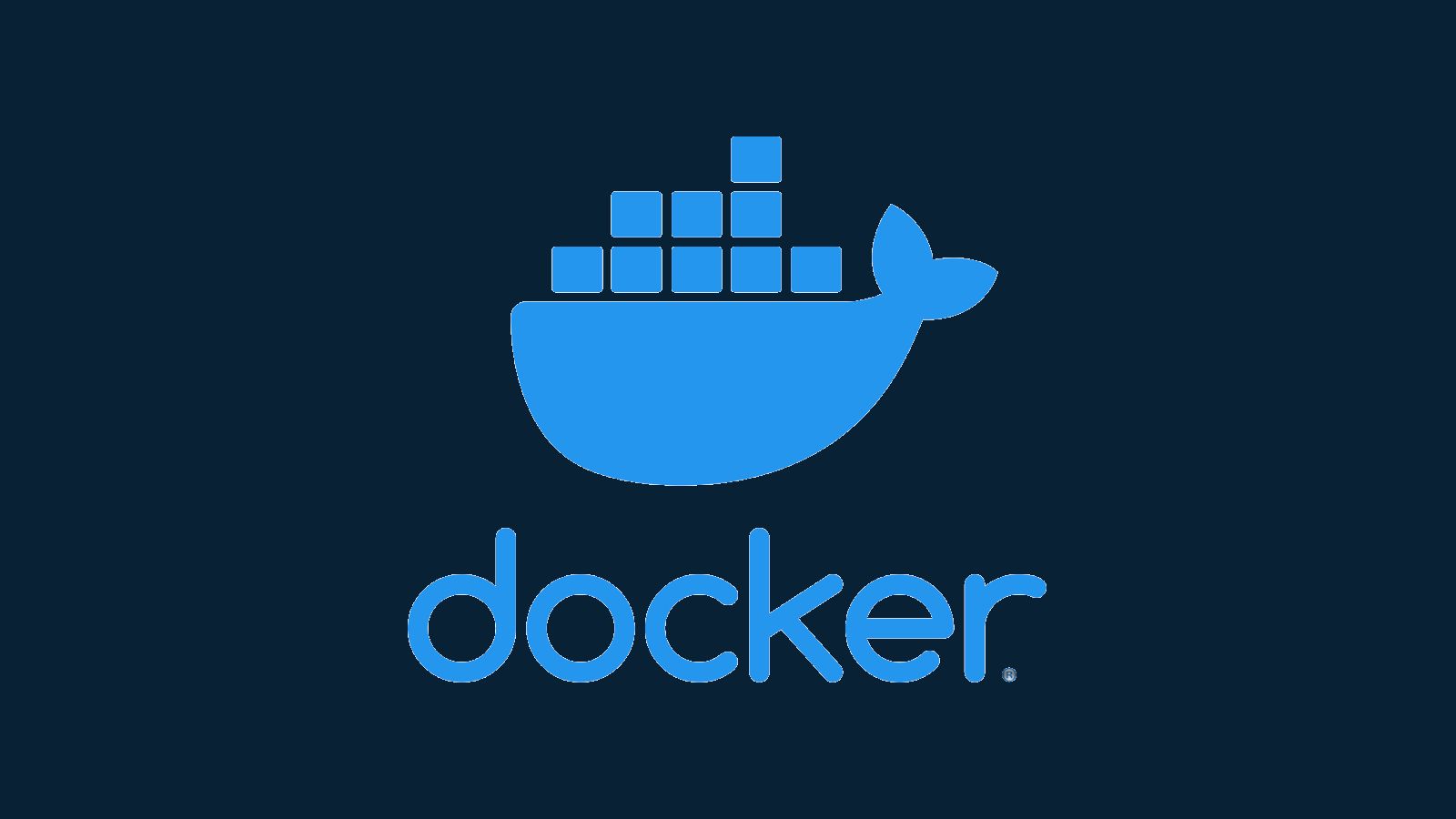 Graphic showing the Docker logo