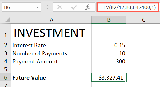 FV function formula with all arguments