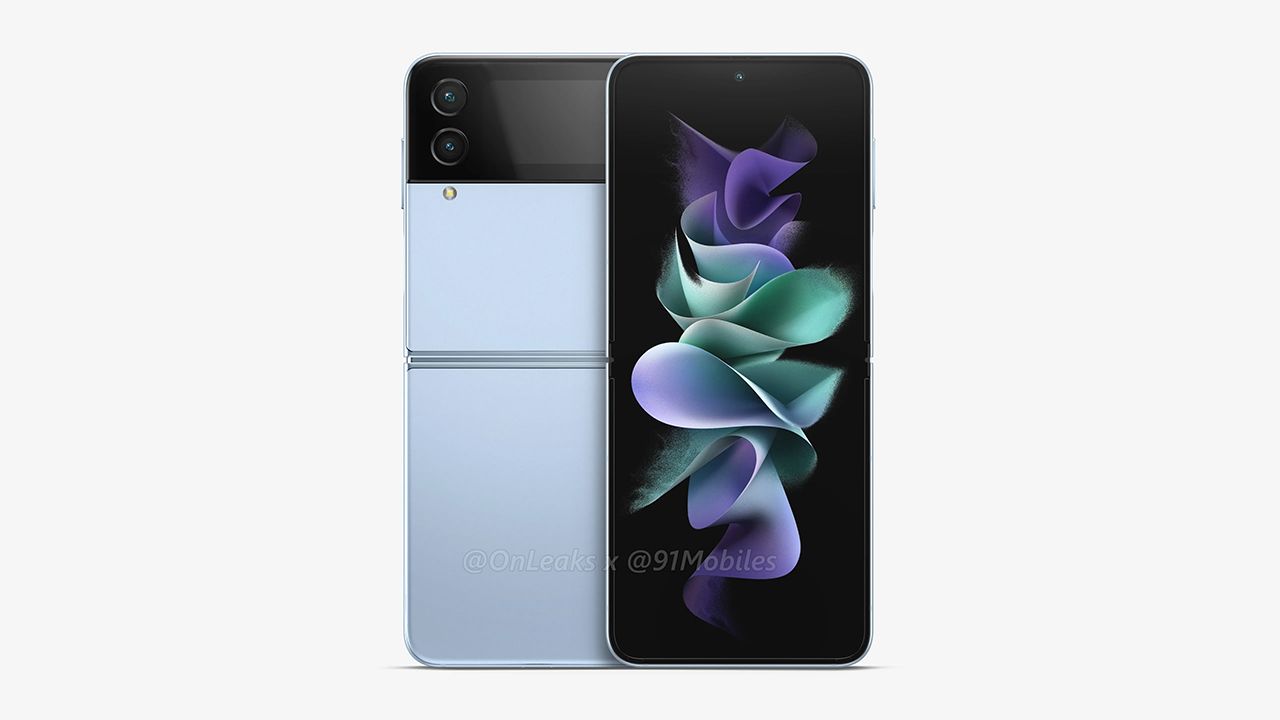 Render of the front and back of the Galaxy Z Flip 4