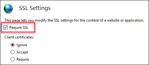 IIS Setting to require SSL