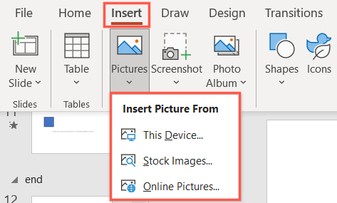 Insert image in PowerPoint
