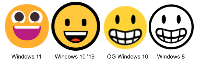 Microsoft grinning face emoji.