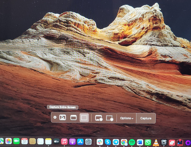 Capturing the entire screen in MacOS