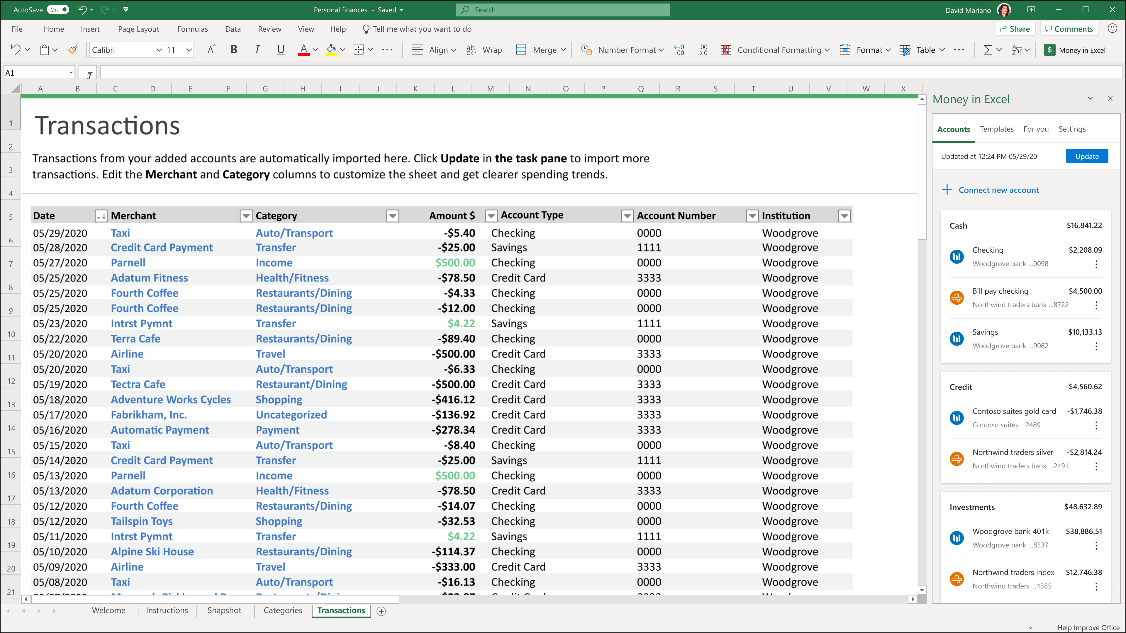 Excel screenshot