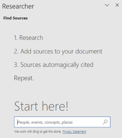 Search in Researcher