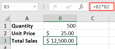Sales figures in Excel