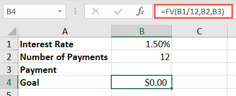 Savings figures in Excel