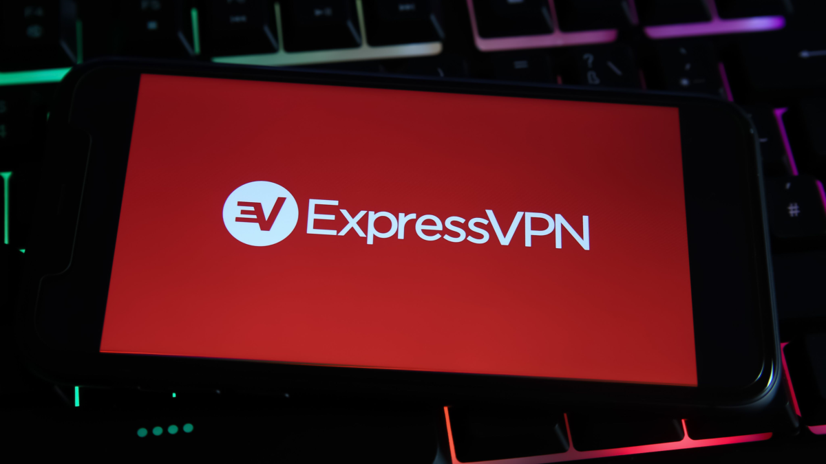 ExpressVPN's logo on a phone.