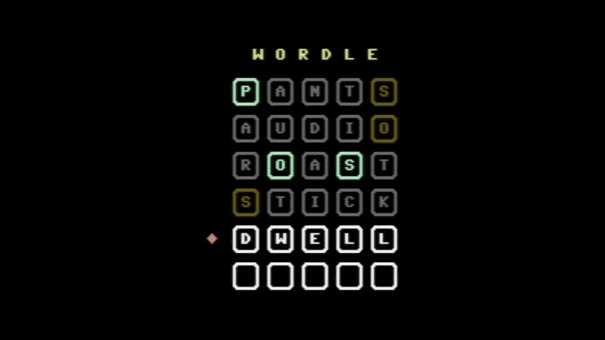 Wordle screenshot on C64