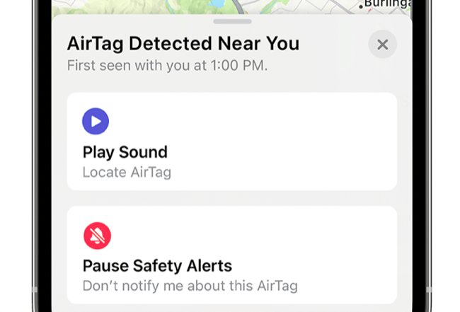 Play Sound to locate nearby AirTag