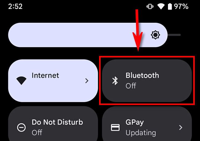 In Android Quick Settings, tap "Bluetooth."