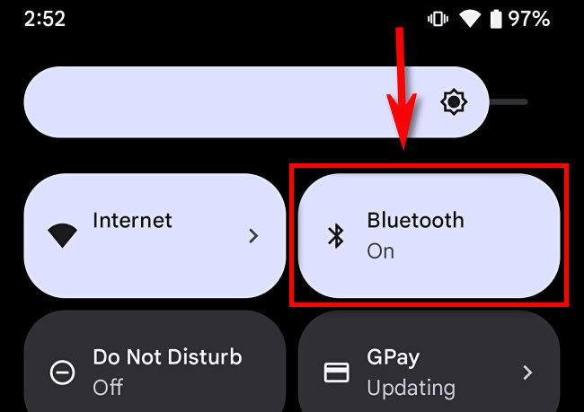 In Android Quick Settings, tap "Bluetooth."