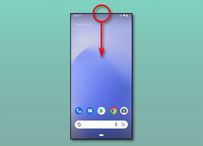 On Android, swipe downward from the menu bar.