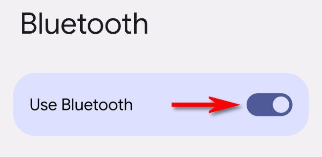 In Android Settings, flip the switch beside "Use Bluetooth" on.