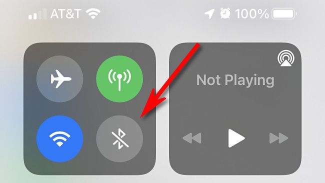 The Bluetooth icon looks greyed out when Bluetooth is disabled in Control Center.