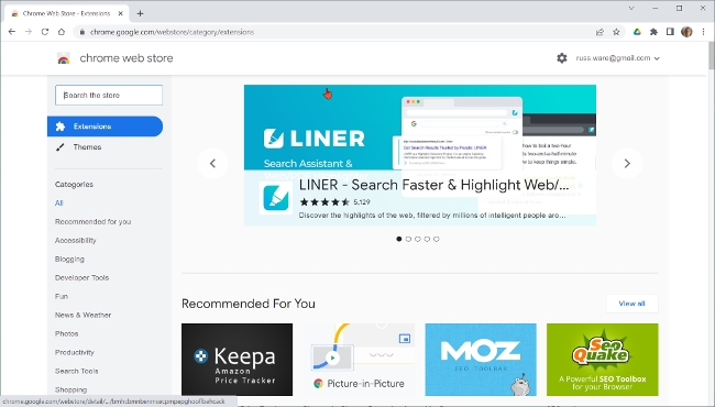 Extensions in the Chrome Web Store