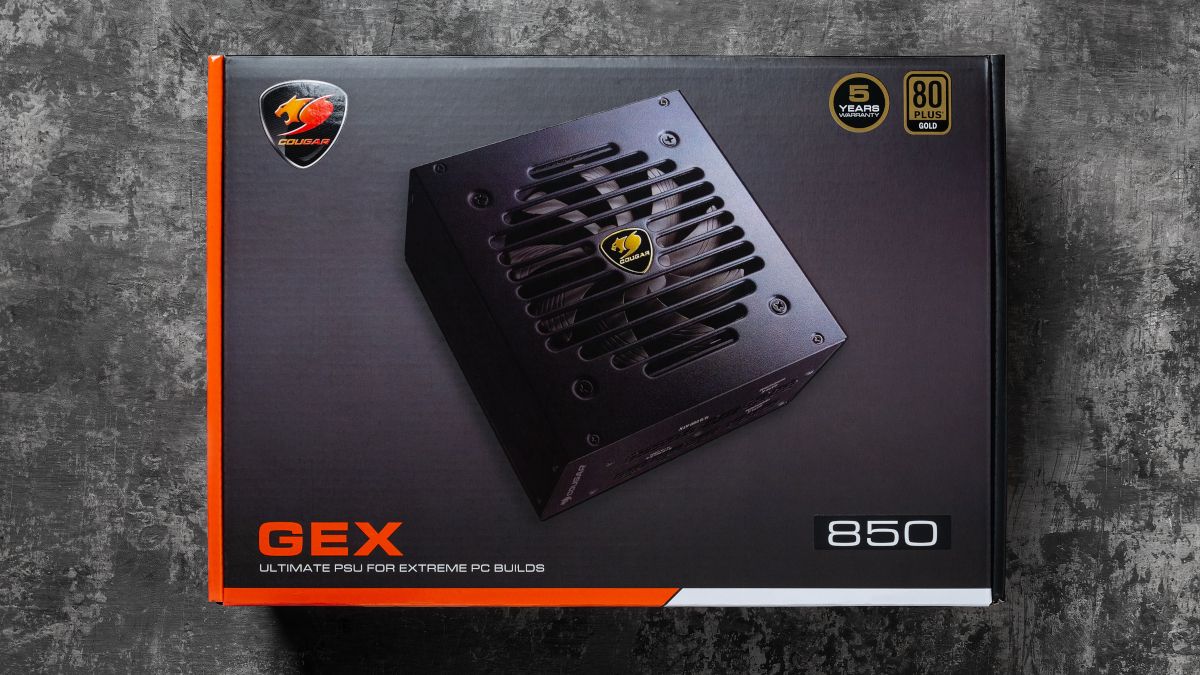 Cougar GEX 80 Plus Gold certified PSU packaging.