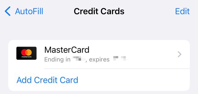 Add Credit Card to Safari on iPhone