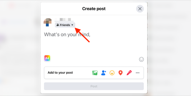 Change audience in Facebook composer