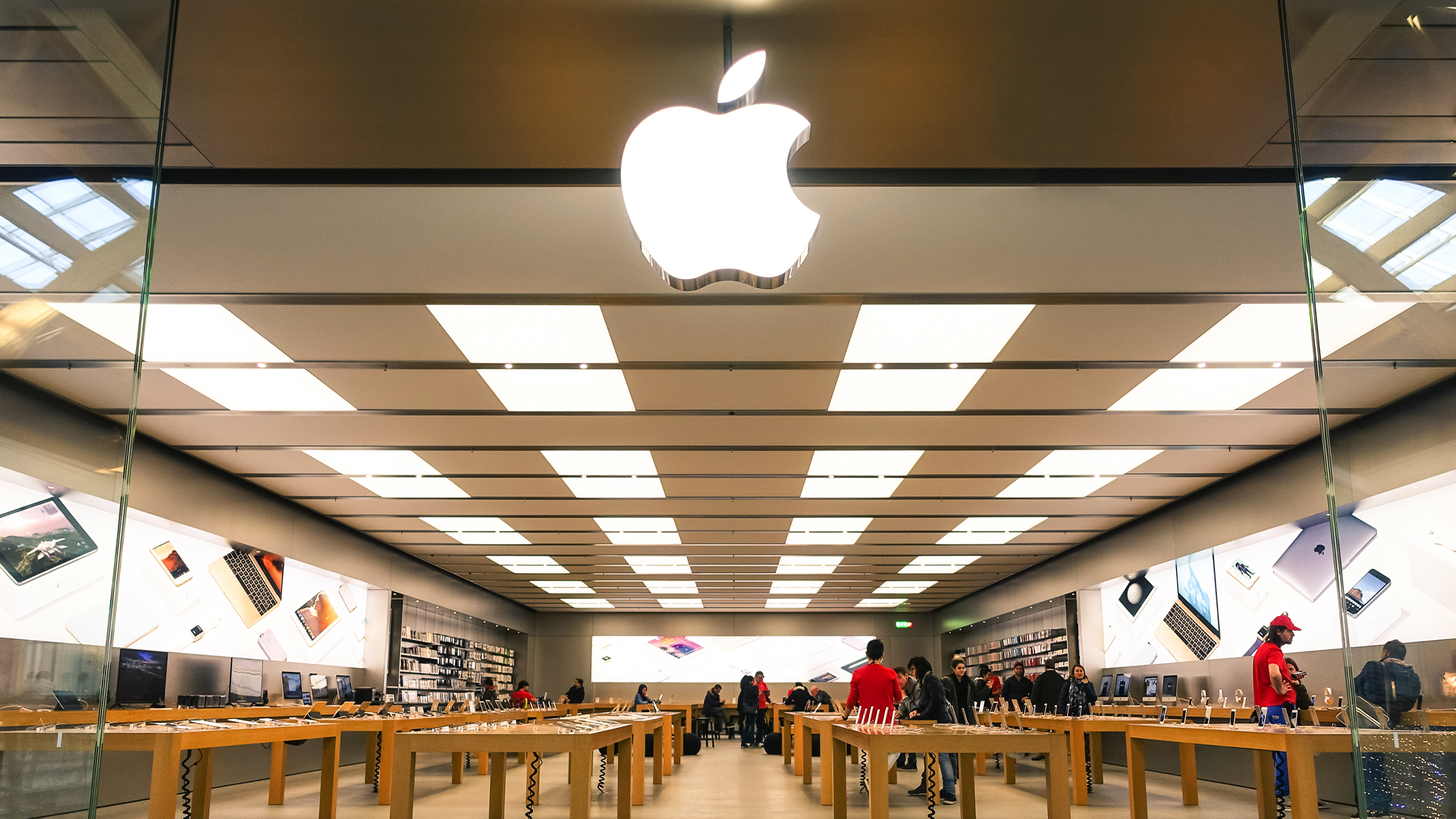 A photo inside of an Apple Store