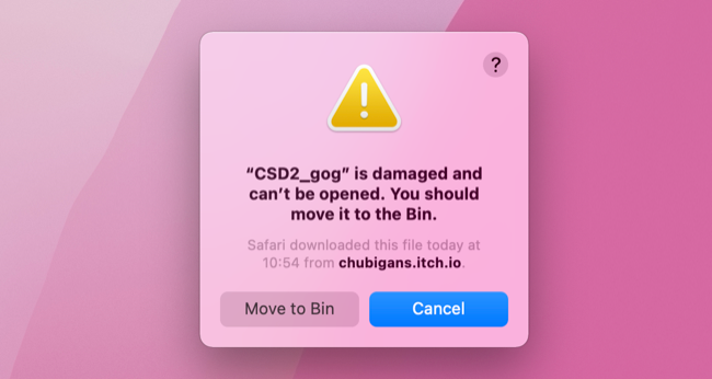 File is Damaged Error on macOS