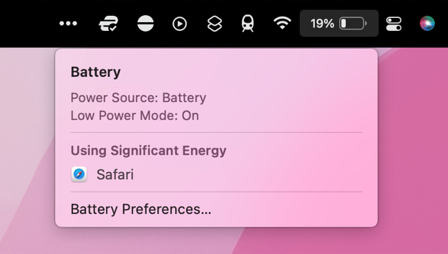 Battery percentage on MacBook Pro