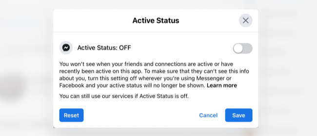 Change your Facebook Messenger status visibility
