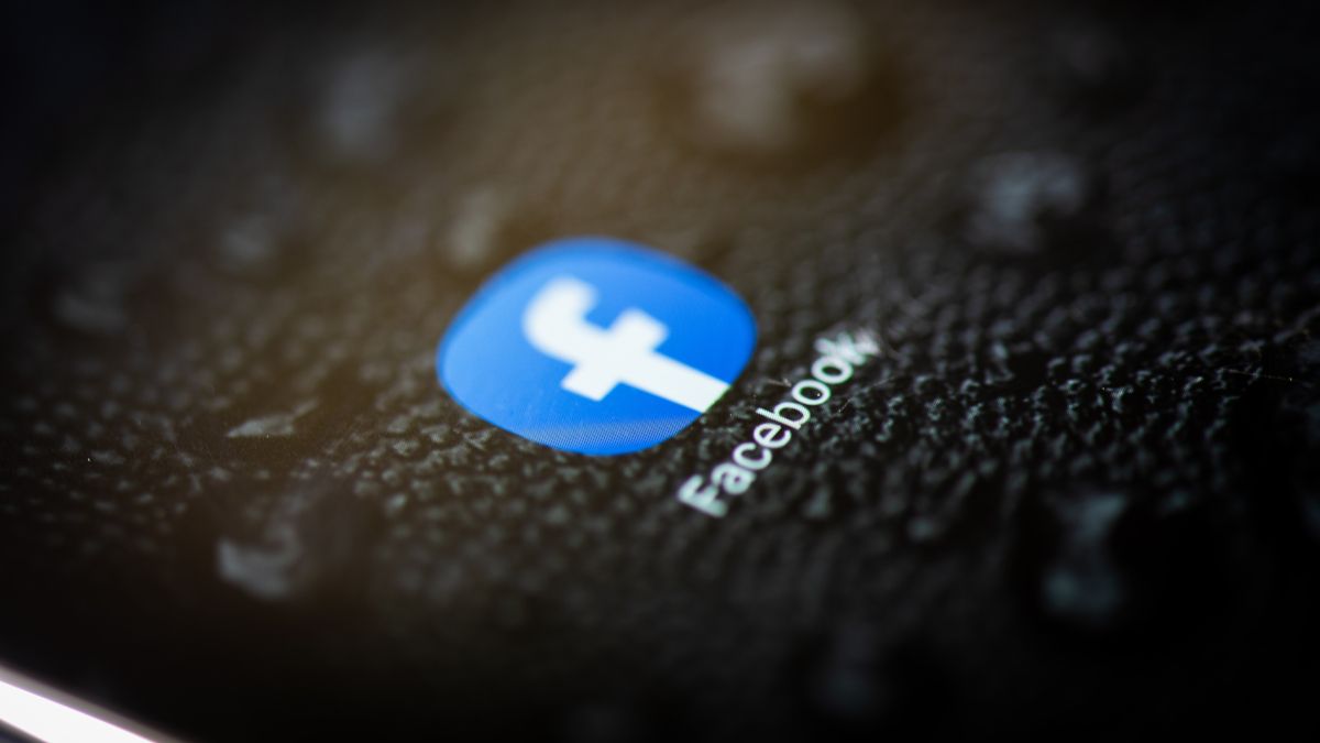 Closeup of the Facebook app icon on a smartphone screen.