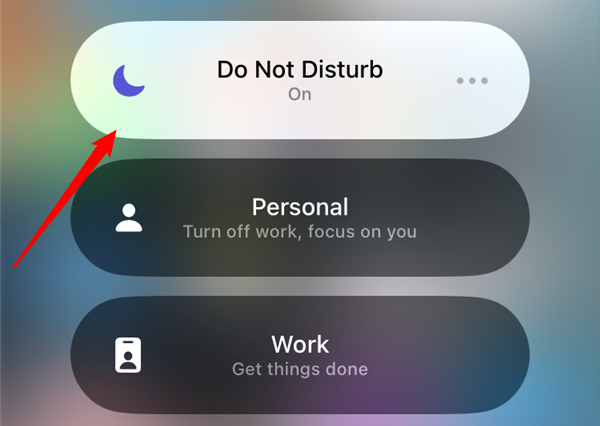 Tap "Do Not Disturb" to disable (or enable) Do Not Disturb mode. 