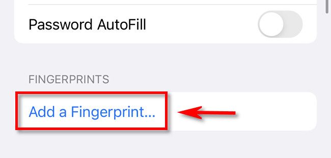 Tap "Add a Fingerprint."