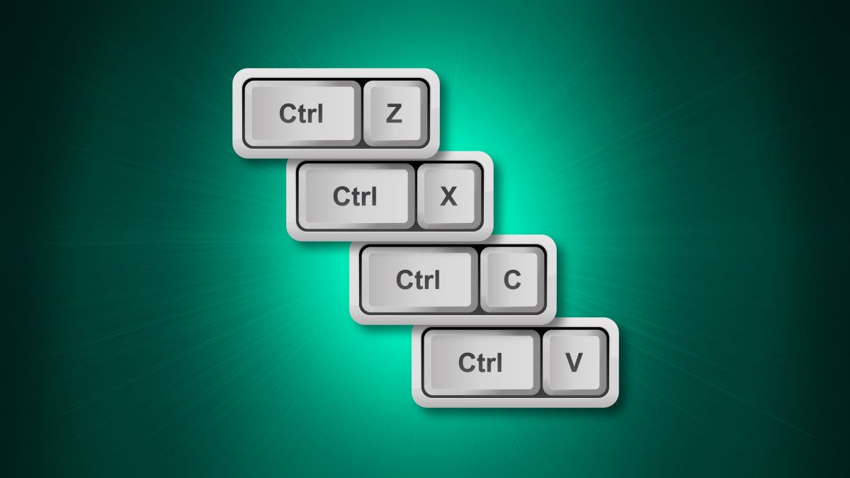 Ctrl+Z, Ctrl+X, Ctrl+C, and Ctrl+V shortcut keyboard keys